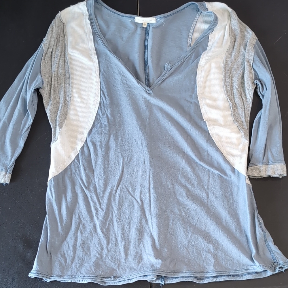 Gilded Intent Blue and Cream Long Sleeve Tee